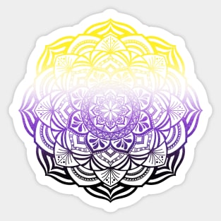 Gradient Nonbinary Pride Mandala Sticker